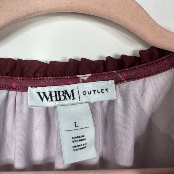 NWT White House Black Market Notch Tunic Holiday Floral Zinfandel Large #WHBM30 - Picture 4 of 9